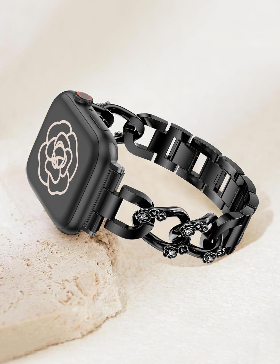 Wearlizer Compatible with Apple Watch Bands for Women 41/40/38/44/45/46/49/42mm, Dressy Fancy Bling Metal Chain Strap Pretty Designer Bracelet for iWatch Series 11 10 9 8 7 6 5 4 3 SE/Ultra 3 2 1 - Image 3