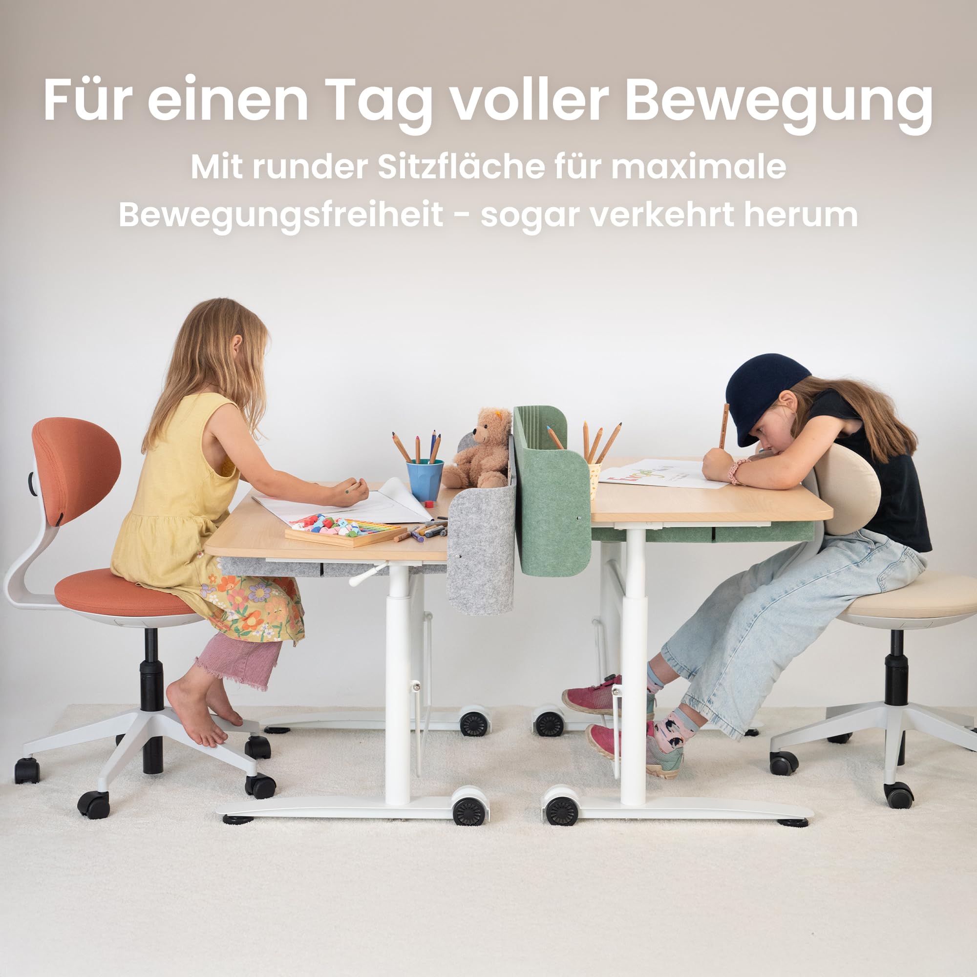 Ergotopia Ergonomischer Kinder Schreibtischstuhl – höhenverstellbarer Kinderdrehstuhl mit atmungsaktiver Rückenlehne, orthopädischer Kinderstuhl für gesundes Sitzen, Kinder Schreibtisch Stuhl