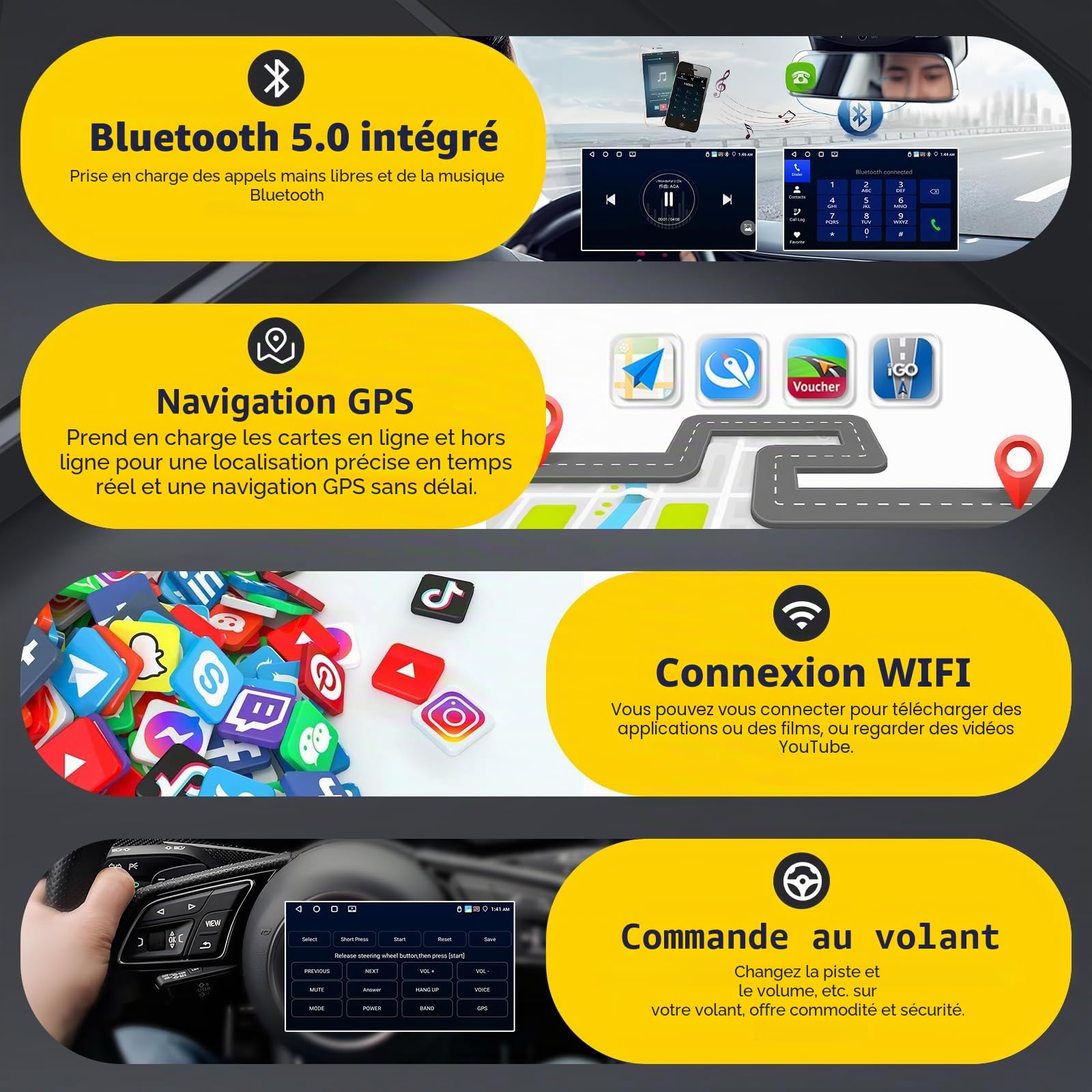Inefala 4+64G Autoradio Android 15 pour Nissan Qashqai 2006-2016