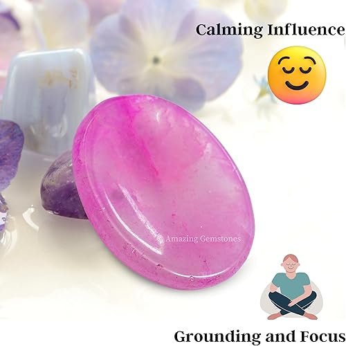 Vista 411 de Cristales de piedra de preocupación de cuarzo rosa y piedras curativas, piedras de preocupación para regalos de alivio del estrés, cristal de piedra