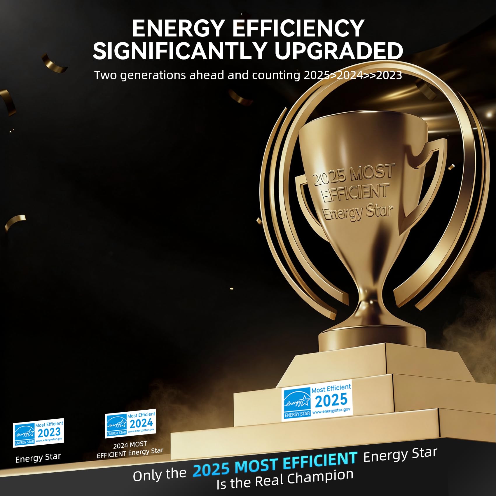 5000 Sq.Ft Most Efficient Energy Star 2025 Wi-Fi Dehumidifier, Max 80 Pints Smart Compressor Dehumidifier for Basement with Drain Hose, Intelligent Humidistat, Five Modes for Bedroom, Home, Bathroom