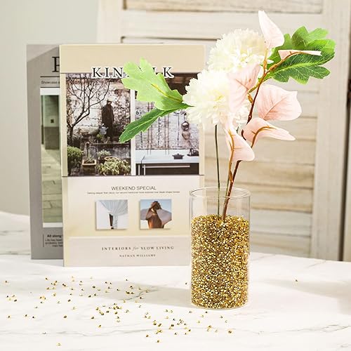 Miniatura 4 de FUTUREPLUSX 28000 diamantes falsos, cristales acrílicos dorados de 0.118 pulgadas (0.118 in), decoraciones de diamantes para rellenos de jarrones,