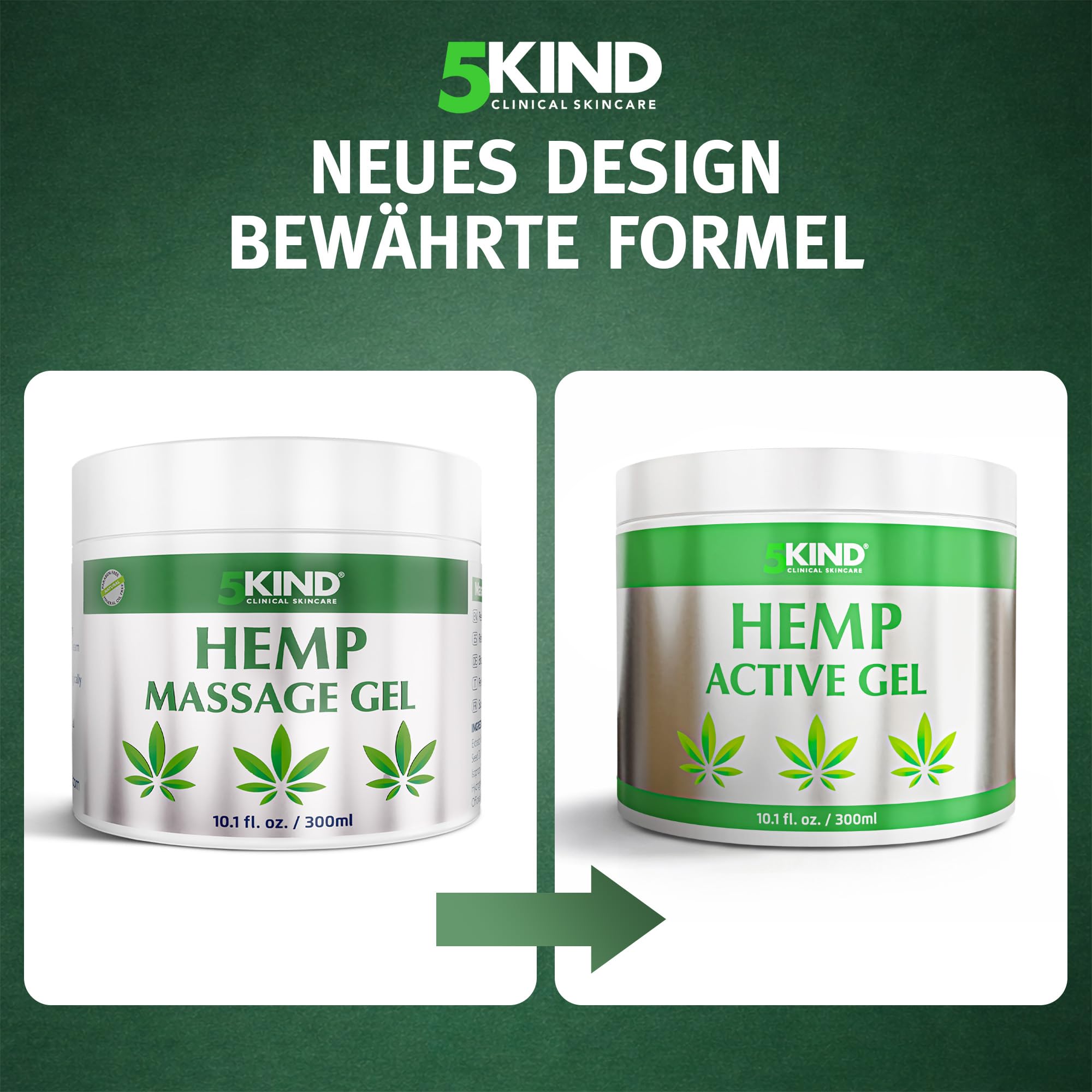 5Kind Hanf Aktivgel - 300ml - Natürliche Inhaltsstoffe - Für alle Hauttypen