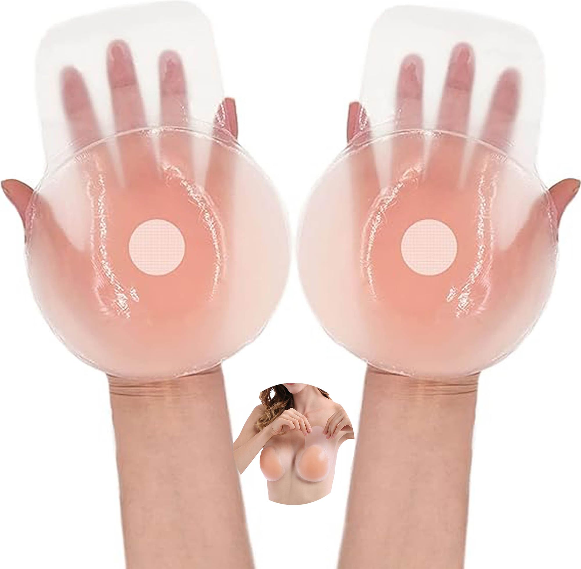 Reusable Silicone Breast Covers for Women – Invisible, Waterproof, Self-Adhesive Pasties – Matte Finish, Secure & Comfortable, 1 Pairs – Fits A-D Cups - Backless & Strapless Dresses
