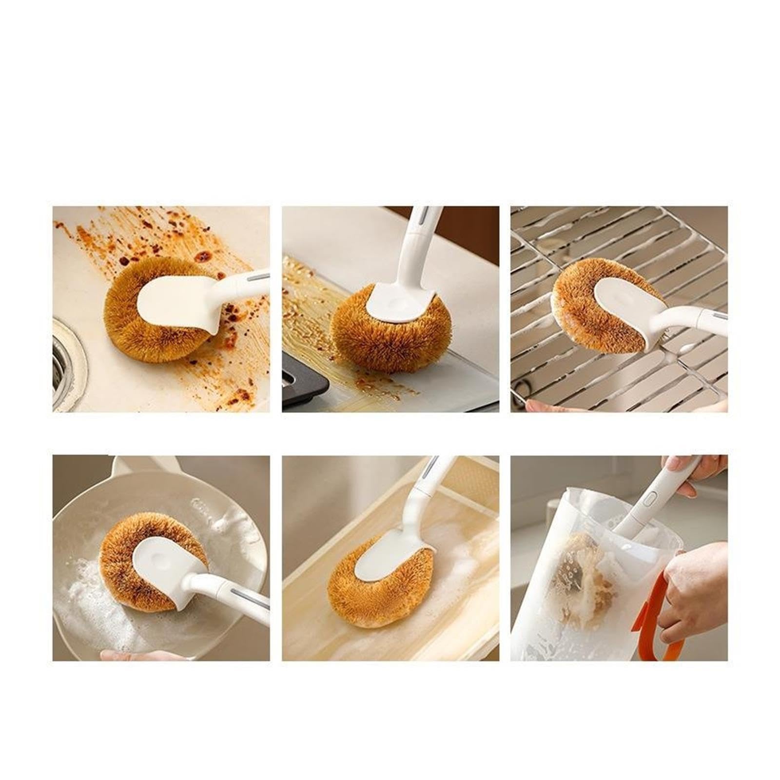 4pcs Household Long-Handled Pot Brush pour Cuisine