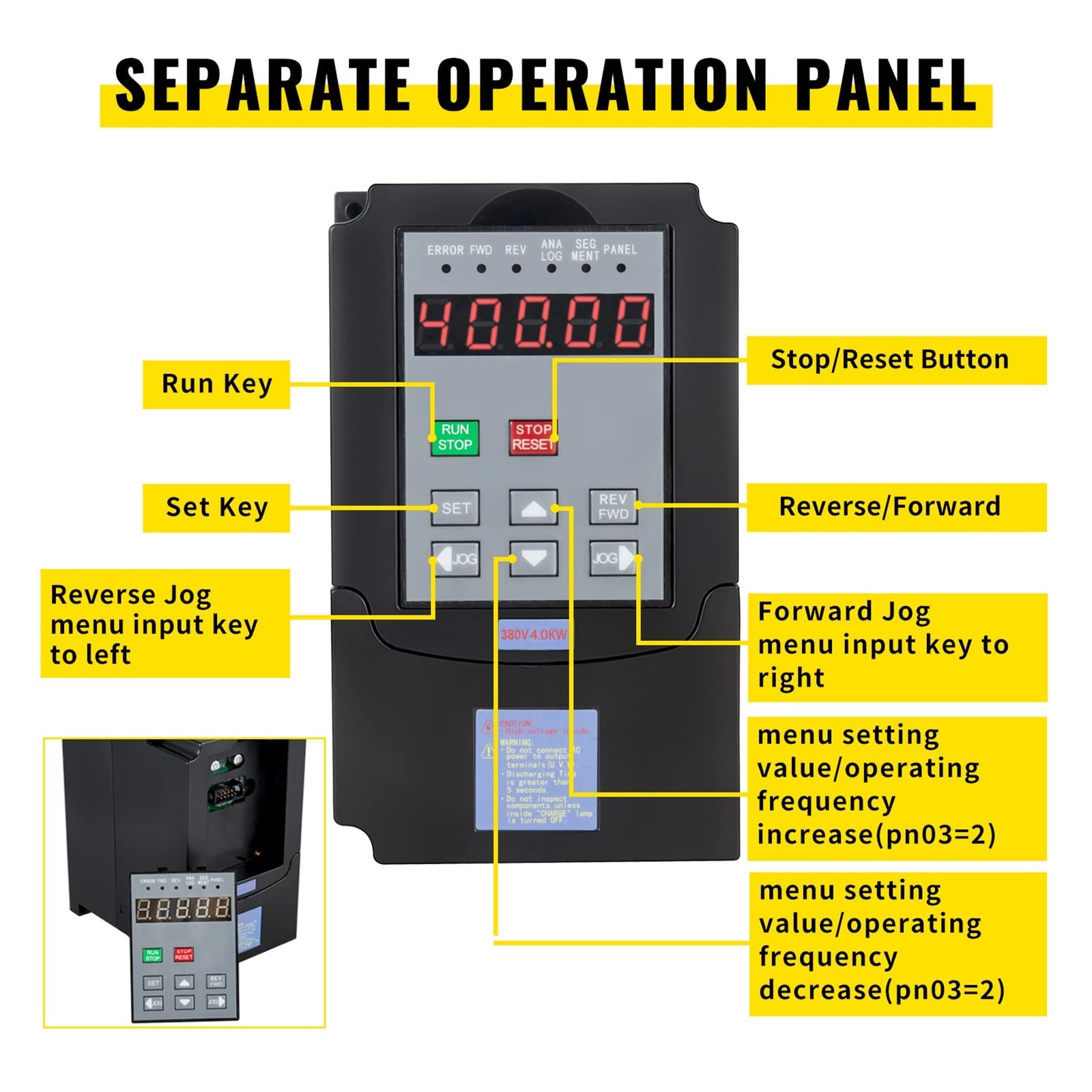 2.2KW 4KW falownik o zmiennej częstotliwości 380V przetwornica częstotliwości wyjściowej 3P ekonomiczny regulator prędkości silnika wrzeciona VFD(4KW 380V)