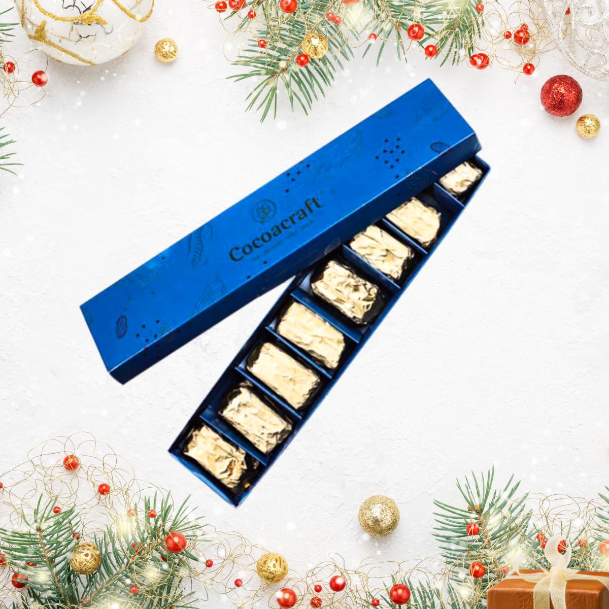 Cocoacraft Dark Chocolate Dipped Plum Cake Slice Box | With Premium Dry Fruits & 70% Bittersweet Chocolate | Traditional recipe For Christmas, Birthday, Anniversary, New Year & Special Occasions | Pure Indulgence, No Additives | 8 Slices Box | 330g-picture-12