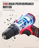 Vista 2 de AVID POWER Kit de taladro eléctrico máximo de 20 V, juego de taladro inalámbrico con batería y cargador, 2 velocidades variables, portabrocas sin