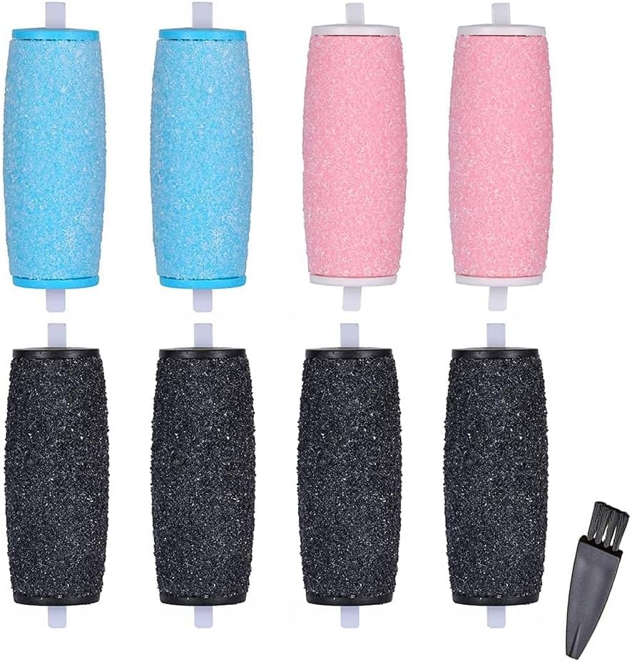 8Pcs Scholl Velvet Smooth Pedi Replacement Rollers Heads Refills, Extra Rough Hard Skin Remover Coarse
