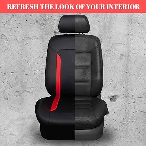 Miniatura 7 de CAR PASS Juego completo de fundas universales de cuero para asiento de automóvil, impermeables, duraderas, de piel sintética, protectores de 5