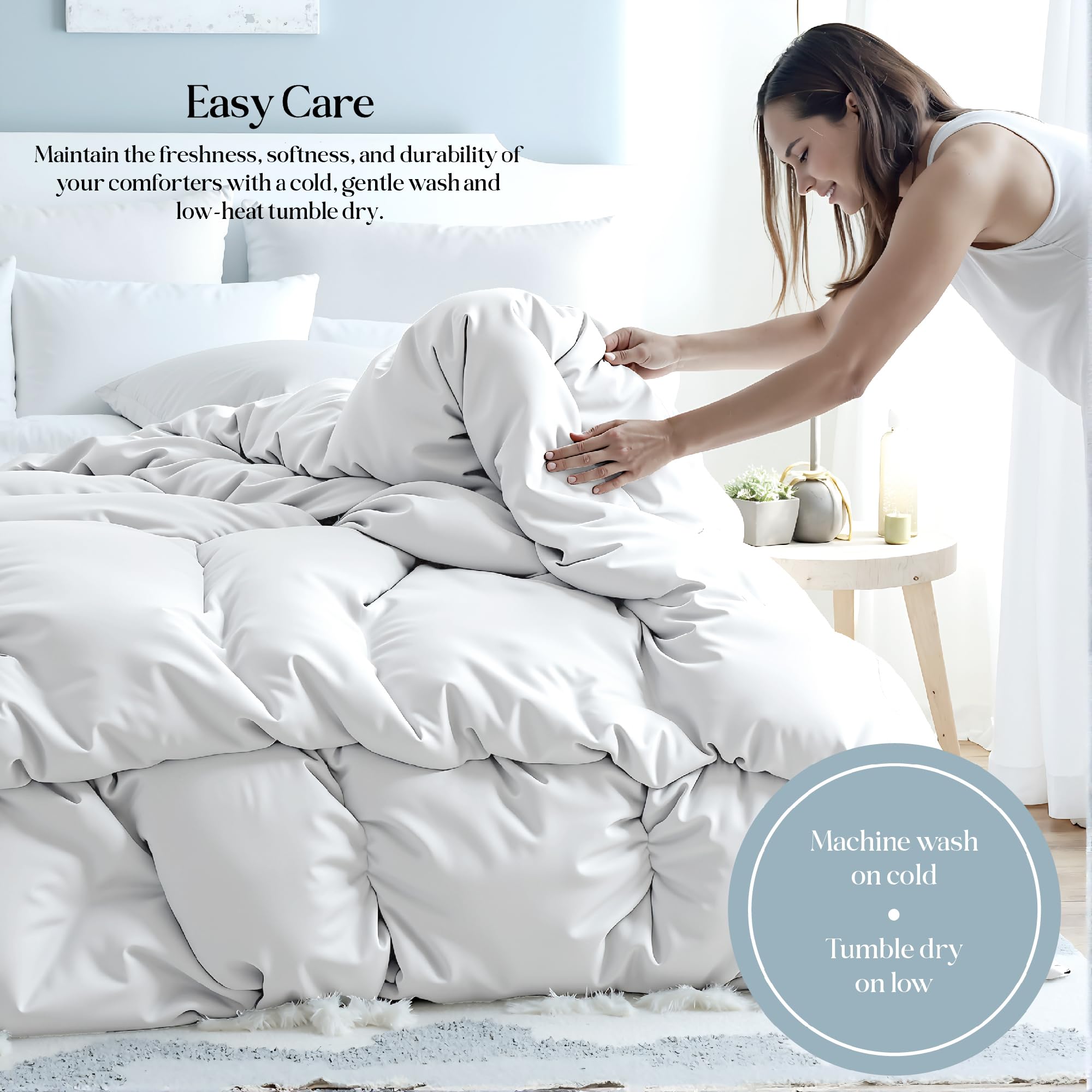 ROYALE LINENS Inc Microfiber Comfoter White Queen