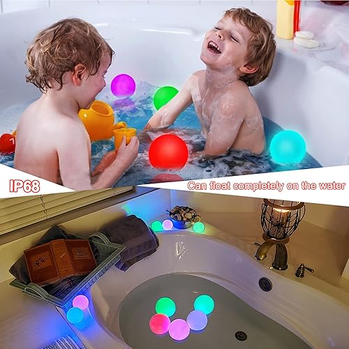 Miniatura 3 de LanPool Bola flotante de la luz de la piscina 2pcs y luces flotantes de la piscina, luces solares de la llama 2pcs