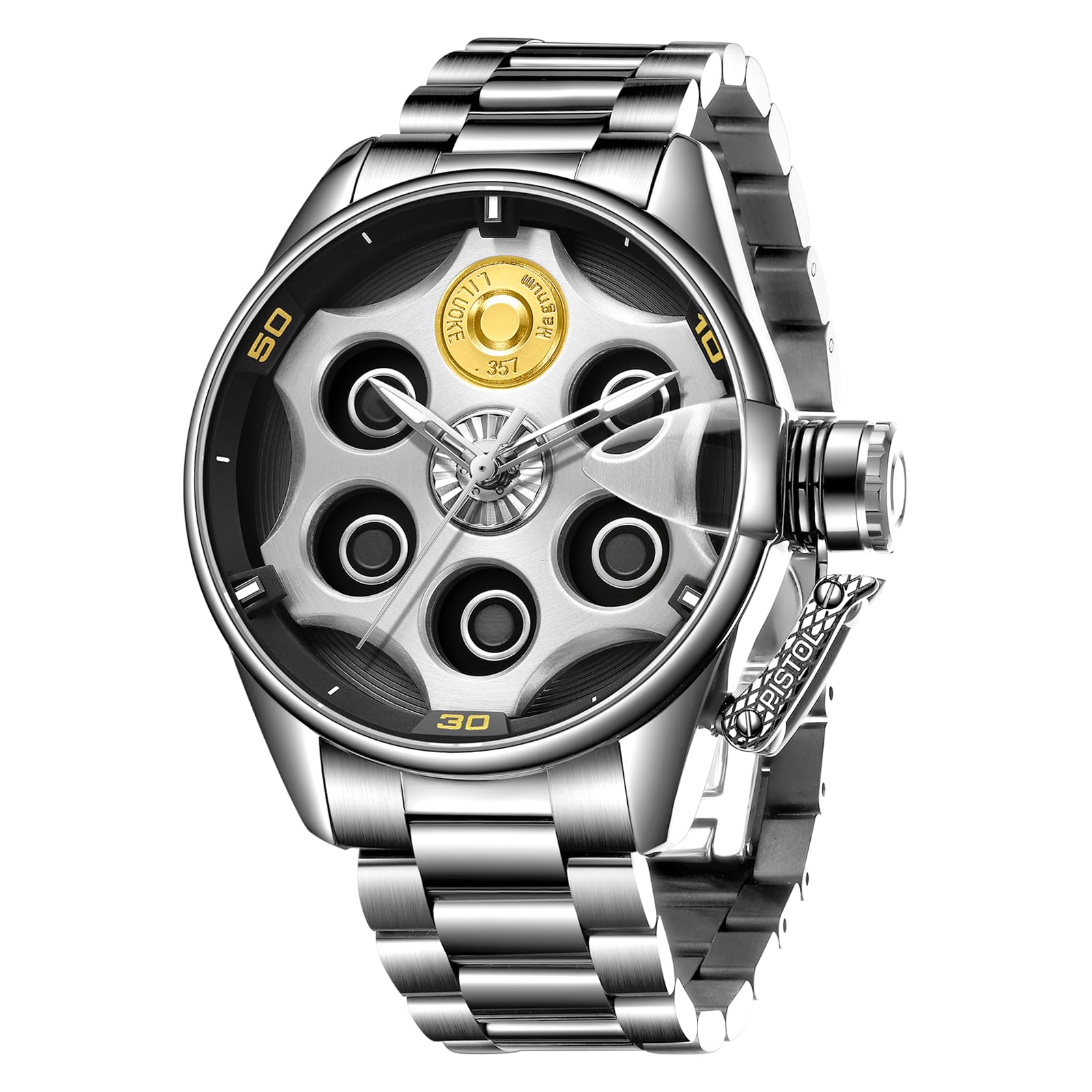 Mens Watches, Wrist Watches Luminous Design, Big Face Fashion Quartz Black Watch 30ATM, Casual Watch for Men Unique Gifts for Men — view 17