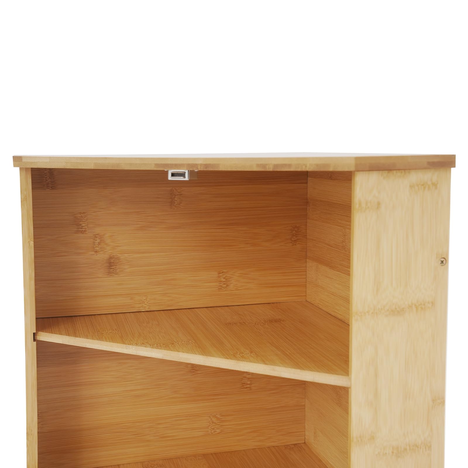 Dwuwarstwowy chlebak, trójkątny design, na blat kuchenny, bambusowy pojemnik na chleb z magnetycznymi drzwiami i okienkiem, wodoodporny i odporny na pleśń, na chleb, muffinki (kolor drewna)