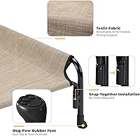 Vista 4 de Veehoo CWC2204BCP - Cama elevada mediana para perro, cama hamaca elevada para exteriores con reposacabezas extraíble de un lado, malla Teslin