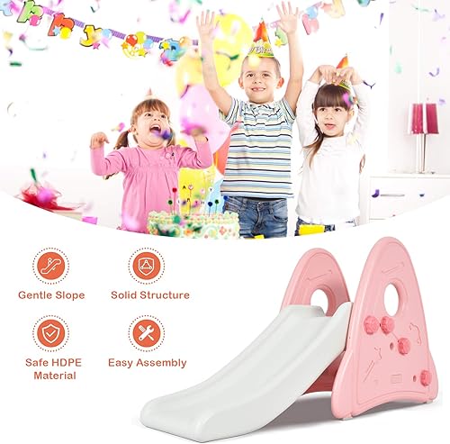 Miniatura 3 de Mini tobogán para niños pequeños, juguete para escalar con escaleras ampliadas y borde liso, tobogán pequeño independiente para interiores y