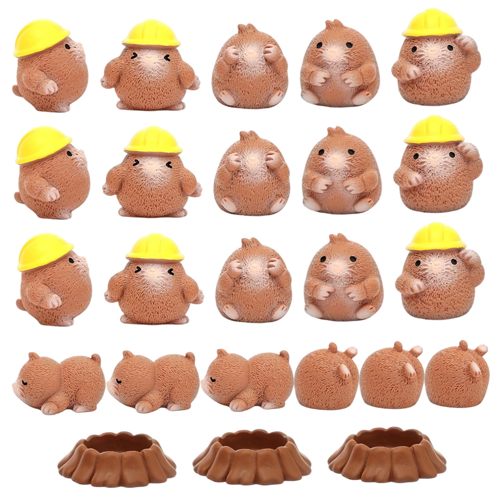 Neptuiby Miniature Figures Mini Figurines Mini Animals Figures Adorable Resin Gopher Tiny Resin Animals Set with 8 Poses for DIY Fairy Garden Dollhouse Decor
