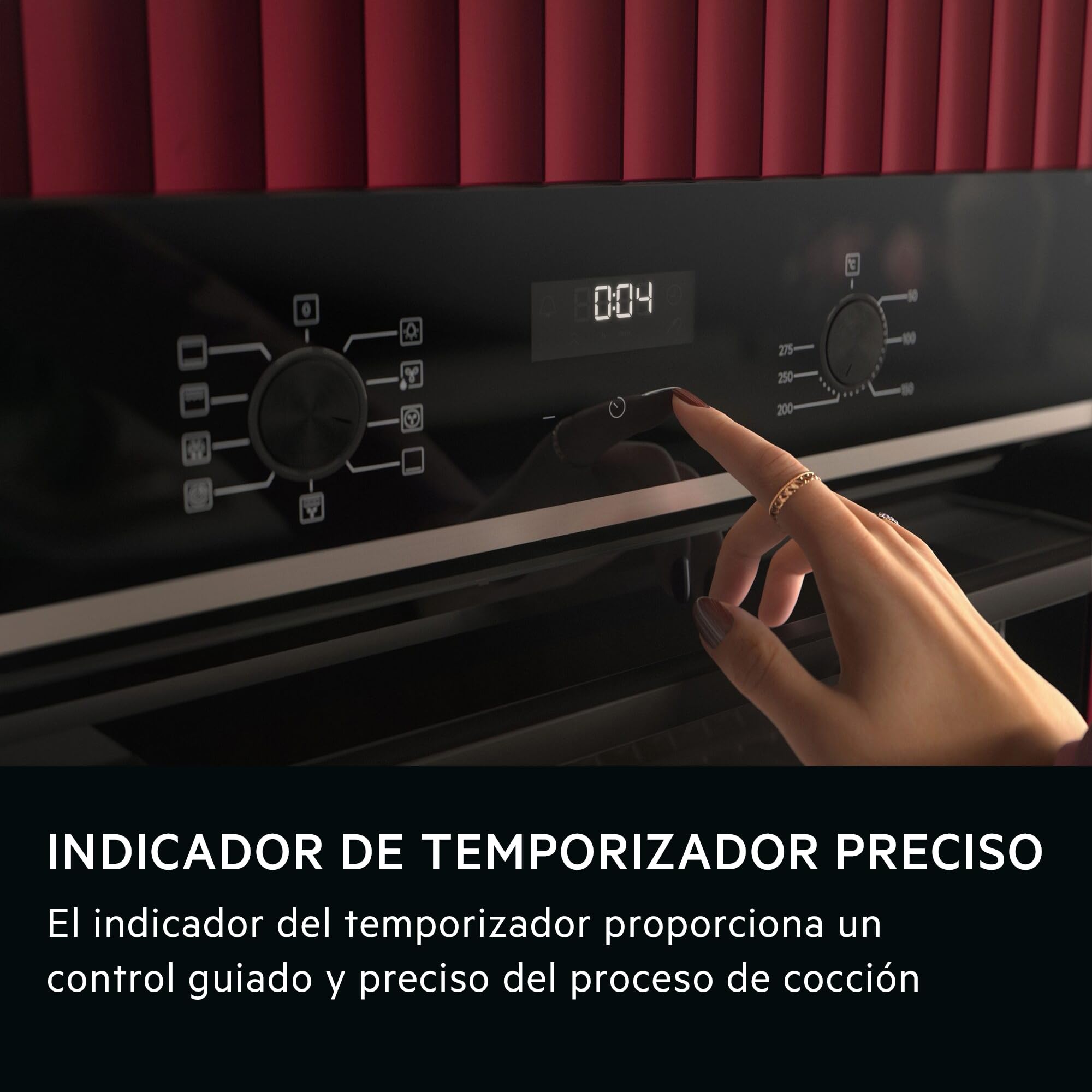 AEG OU5AB21CM – Horno Multifunción Serie 5000 SurroundCook, 65 L, Display LED, 9 Funciones, Limpieza AquaClean, Mandos Escamoteables Inox, Puerta 4 Cristales, Inox Infinity