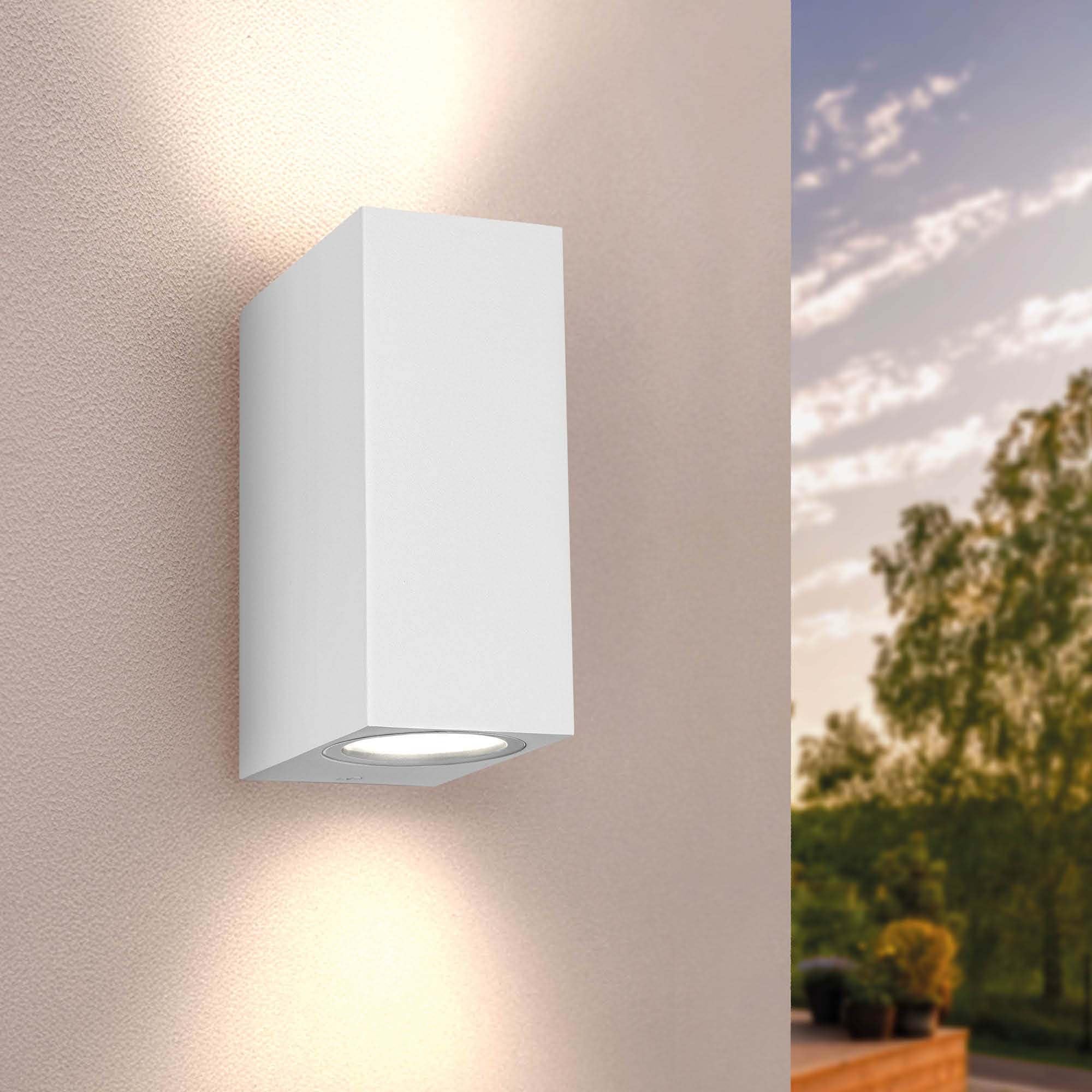 Ledvion 2700, Not Dimmable - Led Wall Light, 3W, 2700K, Cube & White, Gu10 Spot, Ip54, Up & Down Light, Outdoor Lamp