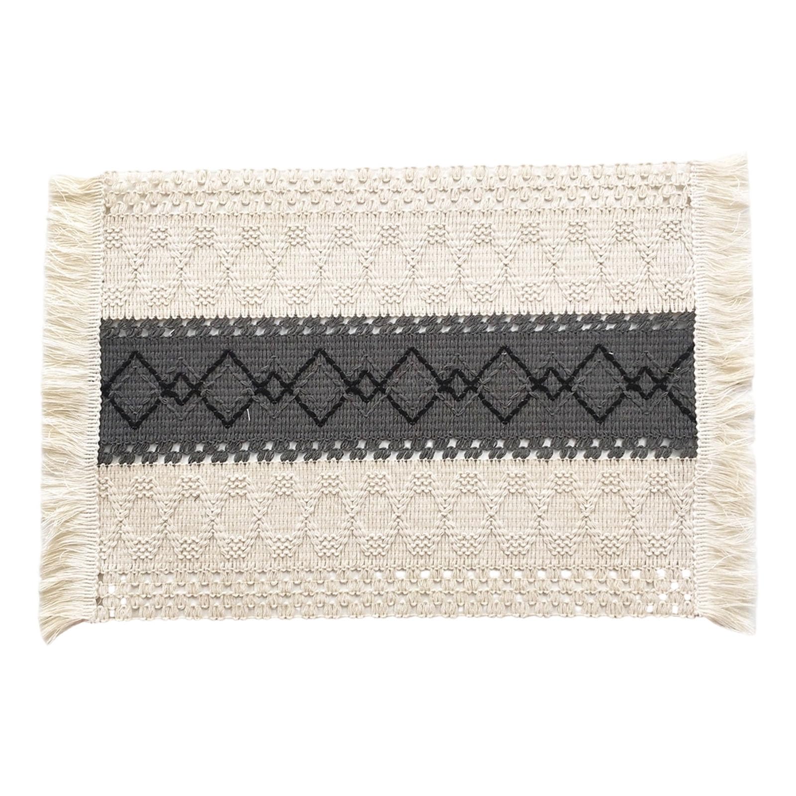 JSGHGDF Multipurpose Cotton Blend Table Runner Mats in Earth Tone Great for Thanksgiving Christmas Themed Decorations Slip Proof Dinner Placemat