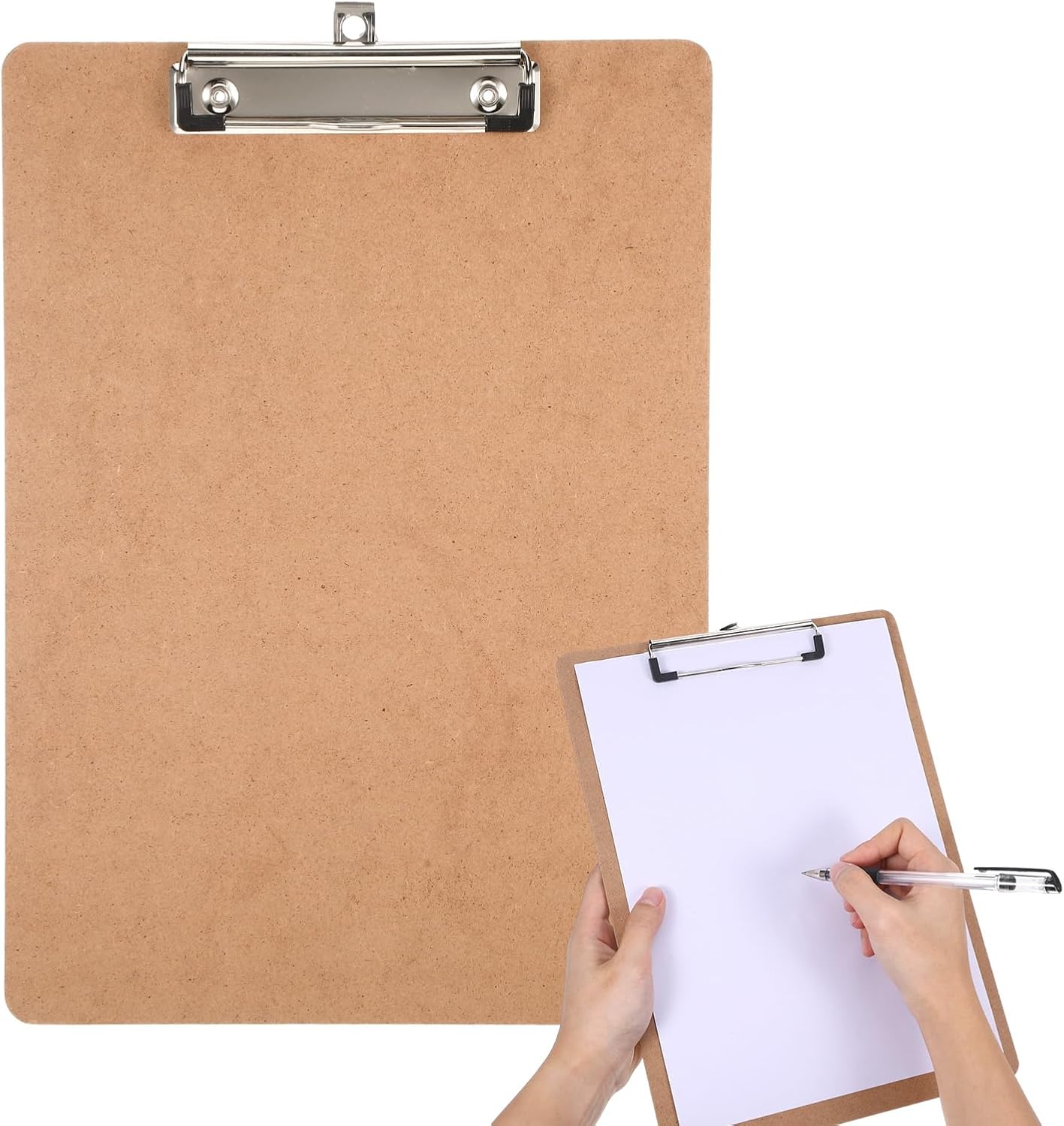 A4 Wooden Clipboard with Clip for Daily Notes for Organising Receipt Lists and Daily Error Lists File Buff Colour Paper Skin Colour