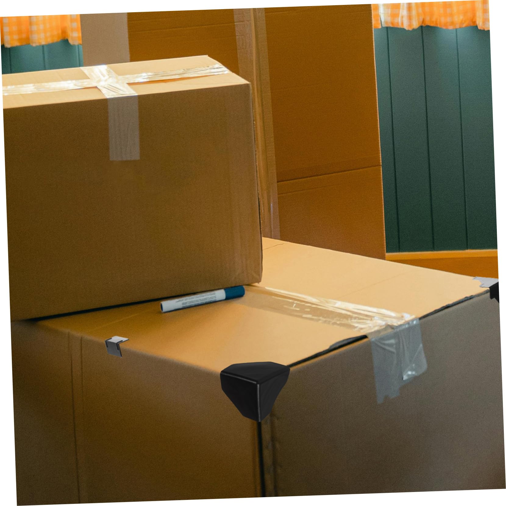 SEWACC 100 Protections D'angle en Plastique pour Carton, 100 Pièces, Protection, Facile à Utiliser, pour Emballage et Déménagement