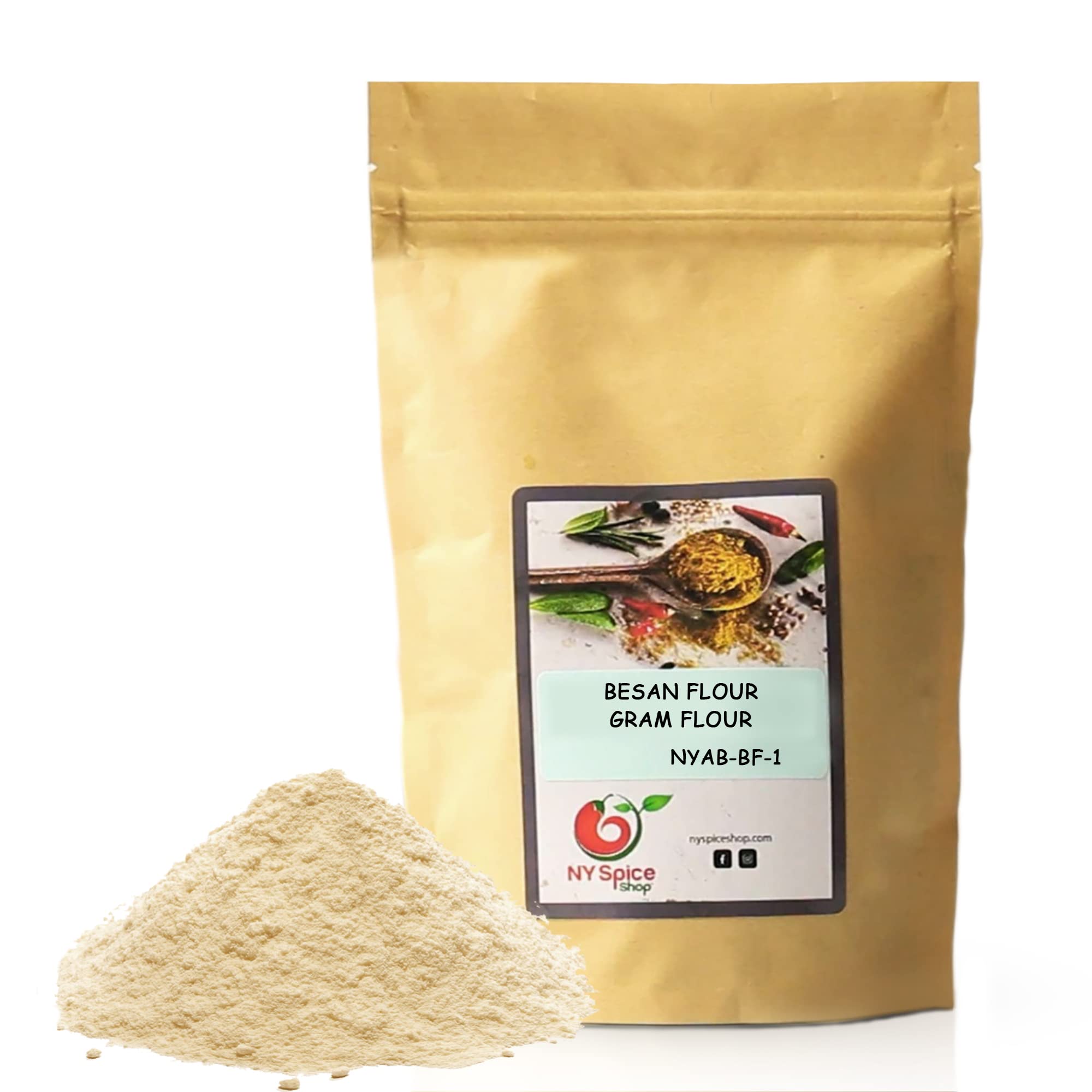 NY SPICE SHOP Besan Flour - All Natural Chana Besan - Superfine Besan Gram Flour - Bengal Ground Chickpeas - Chickpea Hummus Flour – 5 Pound