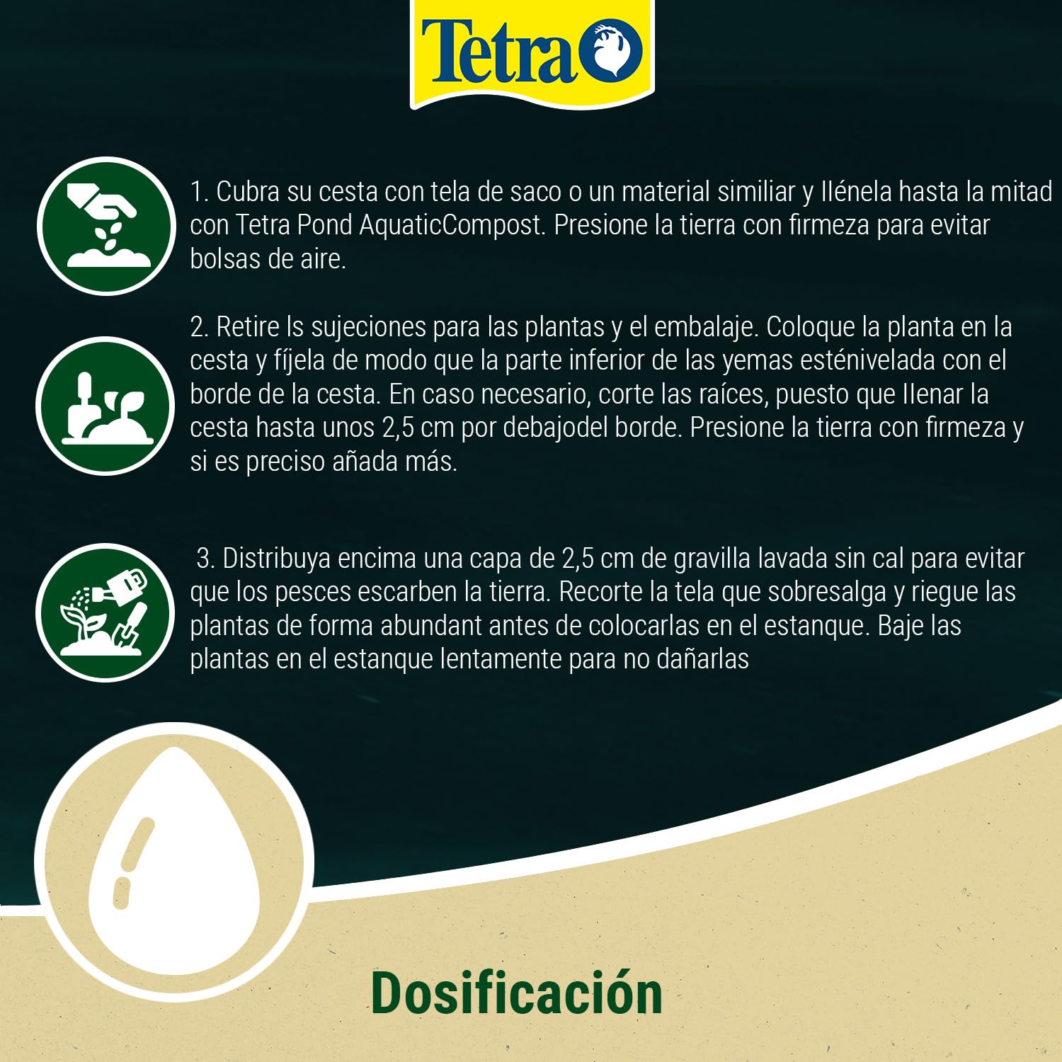 Tetra Pond AquaticCompost - Fertilizante, Tierra para Fondo de Cuenca - Nutrientes para Plantas de Estanque de jardín y Ornamento - Promueve el Crecimiento de Las Plantas - 16 L