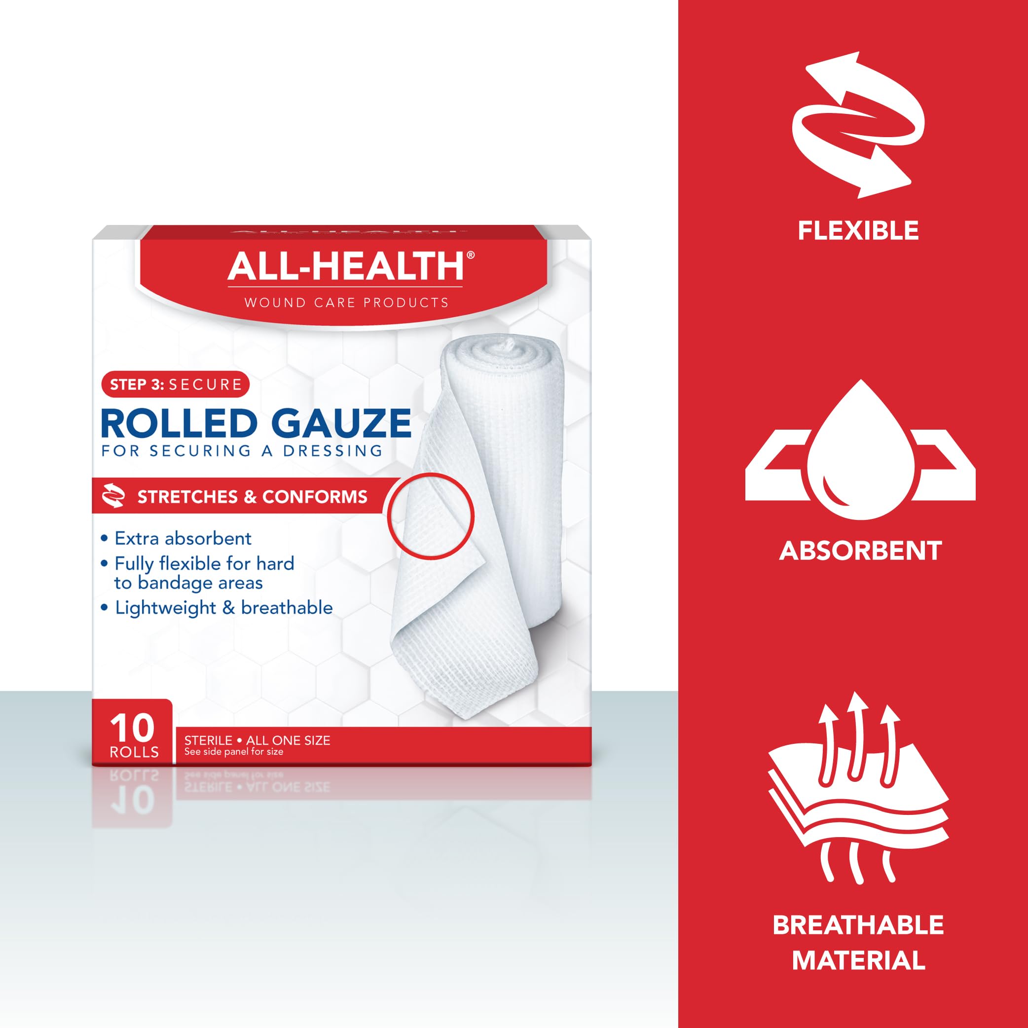 All Health Gasa enrollada 3 pulgadas x 2.5 yardas