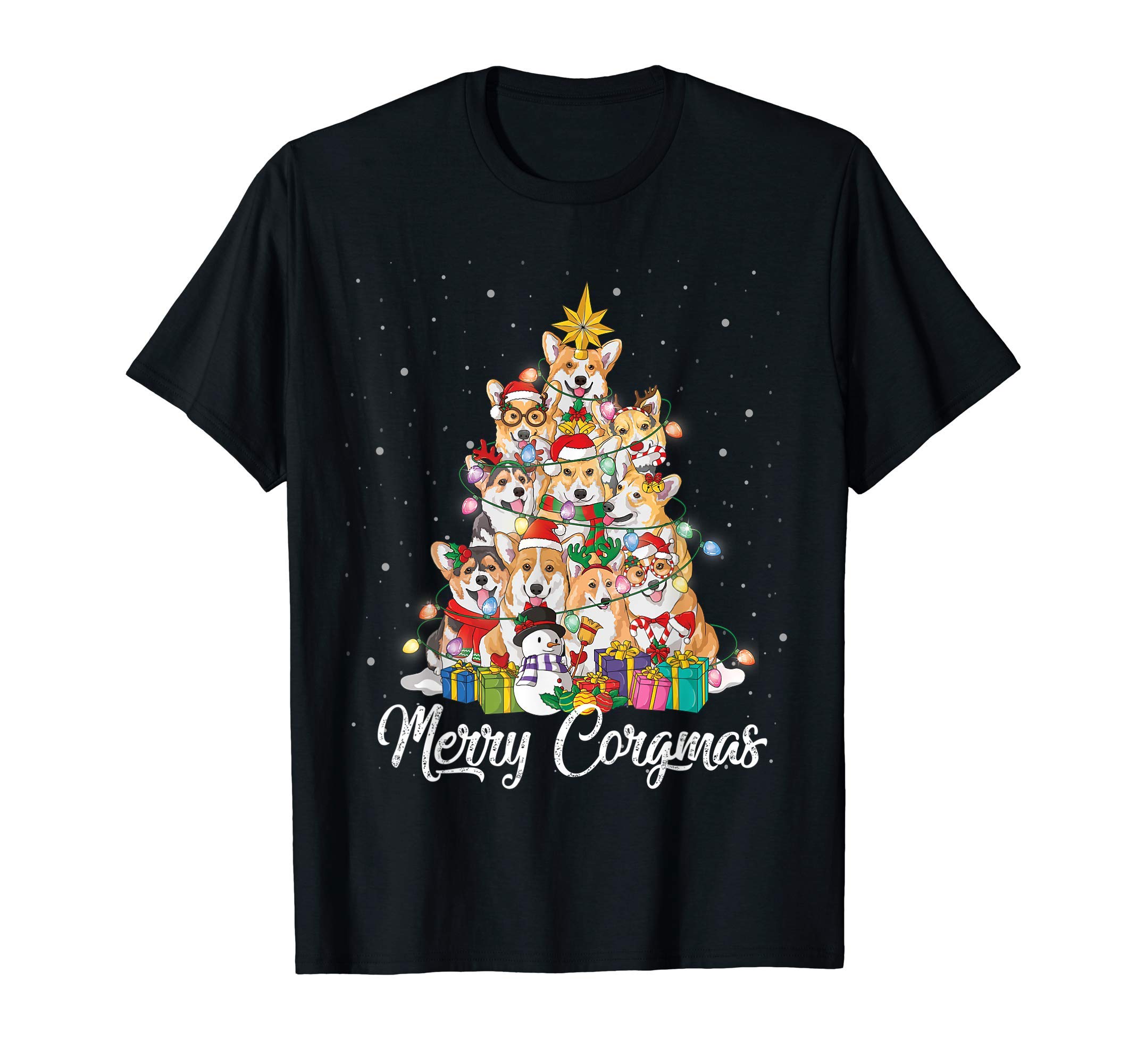 Merry Corgmas Corgi Christmas GiftMerry Corgmas Corgi Christmas Tree Fairy Lights Dog Lover T-Shirt