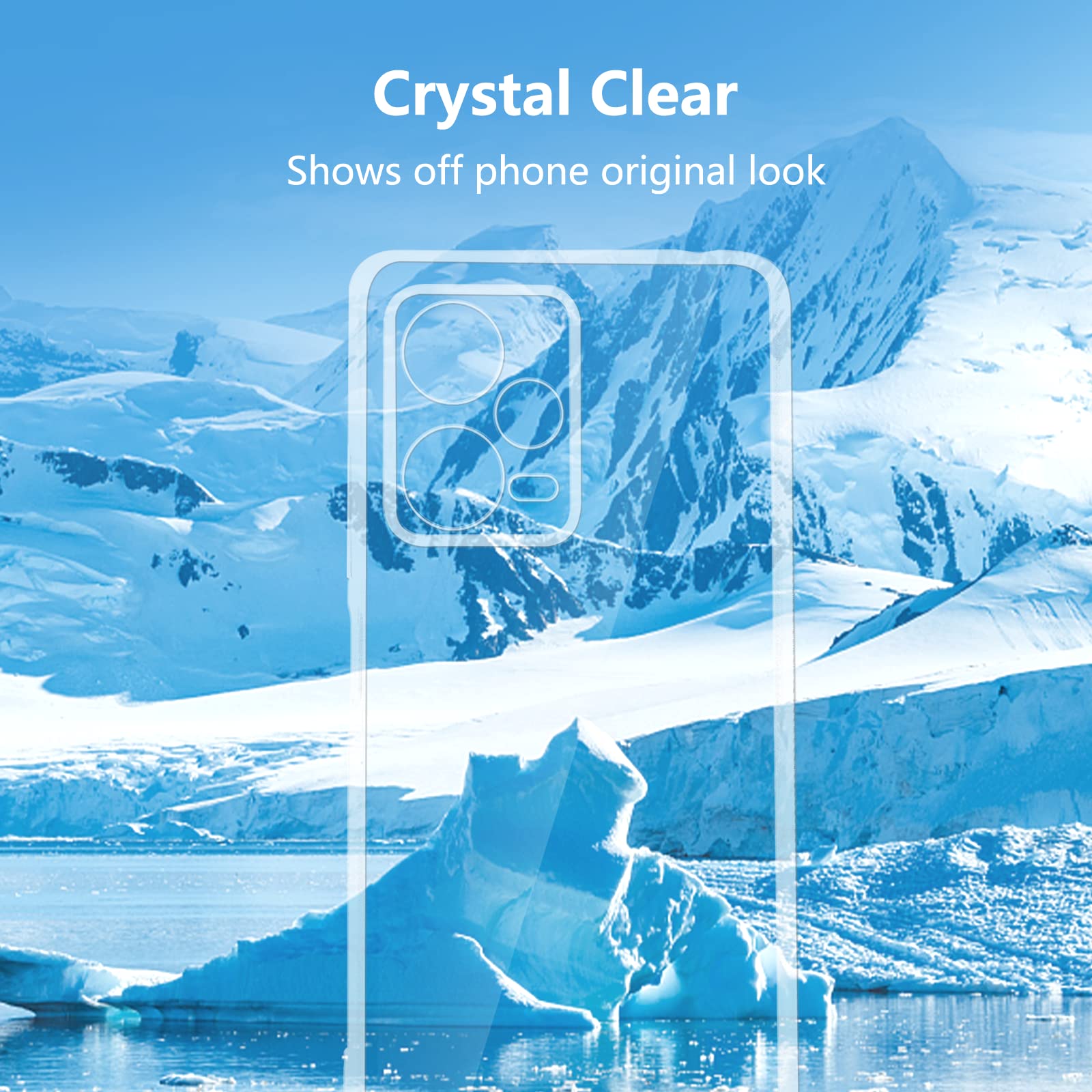 ROVLAK Case compatible with Xiaomi Redmi Note 12 Pro+ Clear Ultra Slim Case Anti Yellowing Soft TPU Silicone Anti-Fingerprint Cover+Shockproof Case Full Body Protection - Image 4