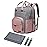 Qualyphant Large Diaper Bag Backpack for Two Kids Twins - Expandable Baby Bag (26-36L), Dual Big Compartments - Includes Changing Pad & Stroller Straps, Unisex Pink Grey