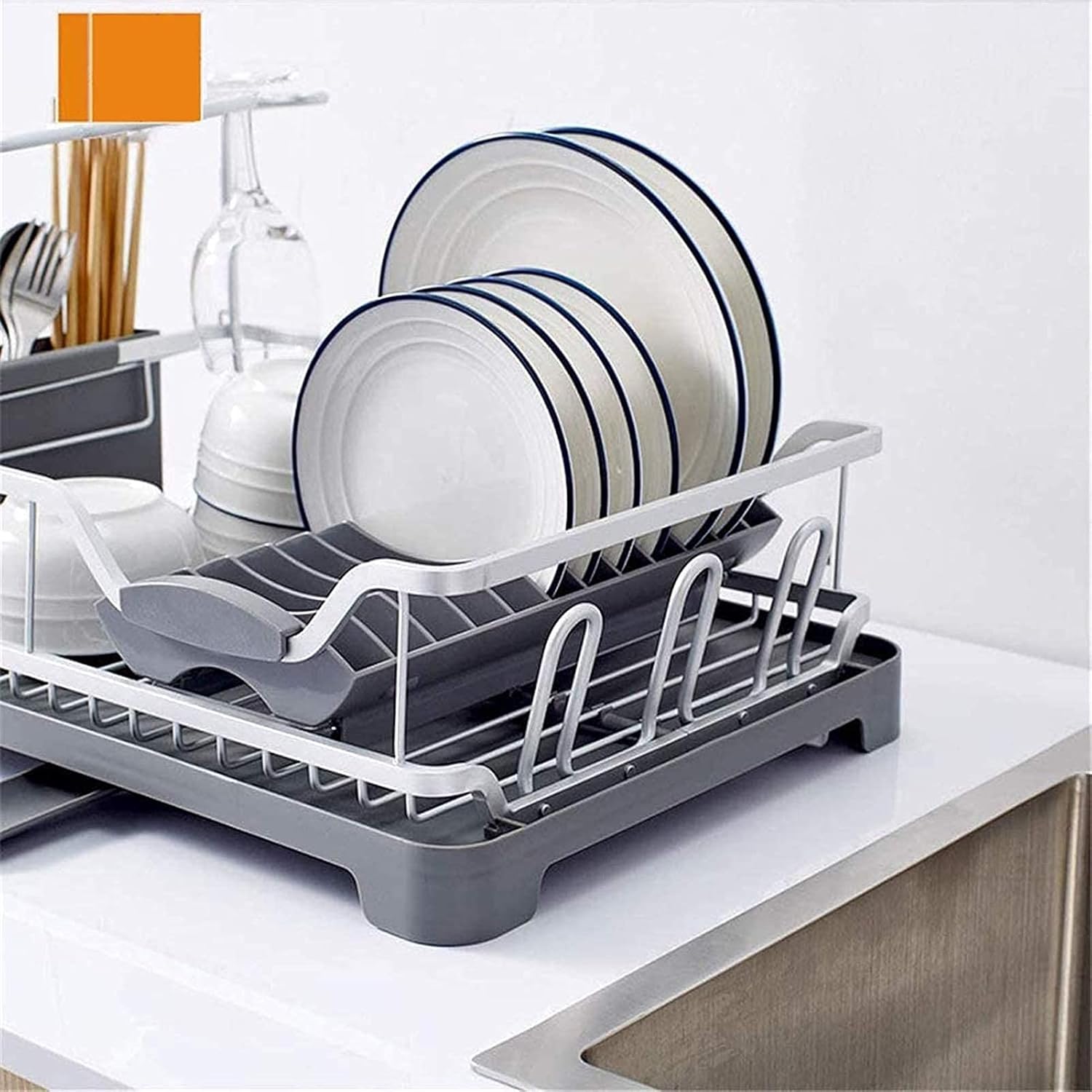 Dish Drying Rack Kitchen Drain Dish Rack with Expandable Sink Dish Rack Racks Holders Dish Drainers for Kitchen Dining Room Counter Organizer