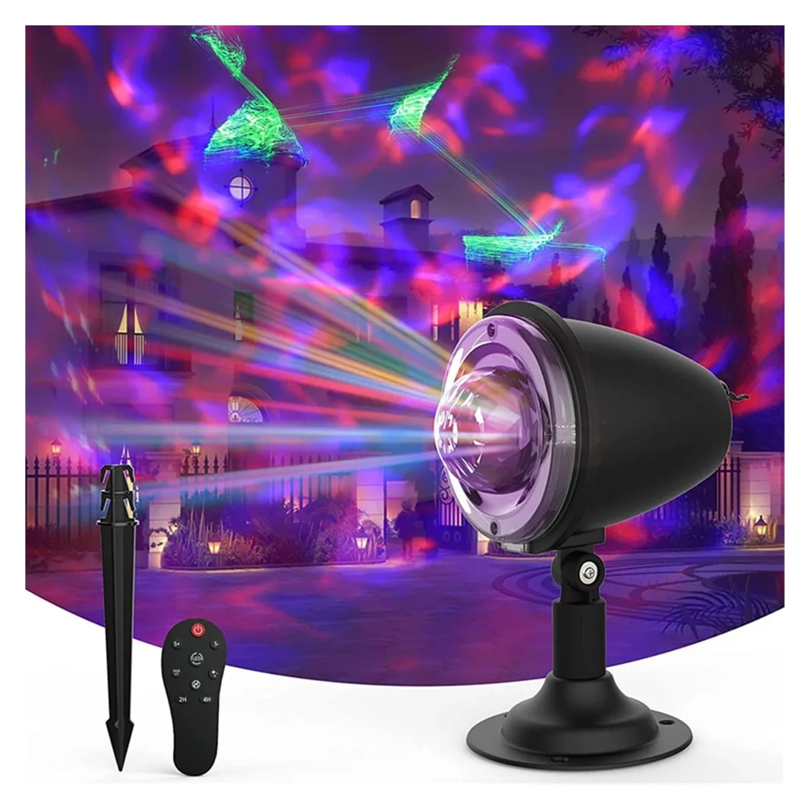 Weihnachten Projektor, Weihnachtsprojektorlicht mit Fernbedienung, Außenlandschaftslichter for Weihnachtsgeschenkparty-Gartenurlaubsbeleuchtung für Weihnachten Dekorationen Außen(AURORA,2X Projectors)