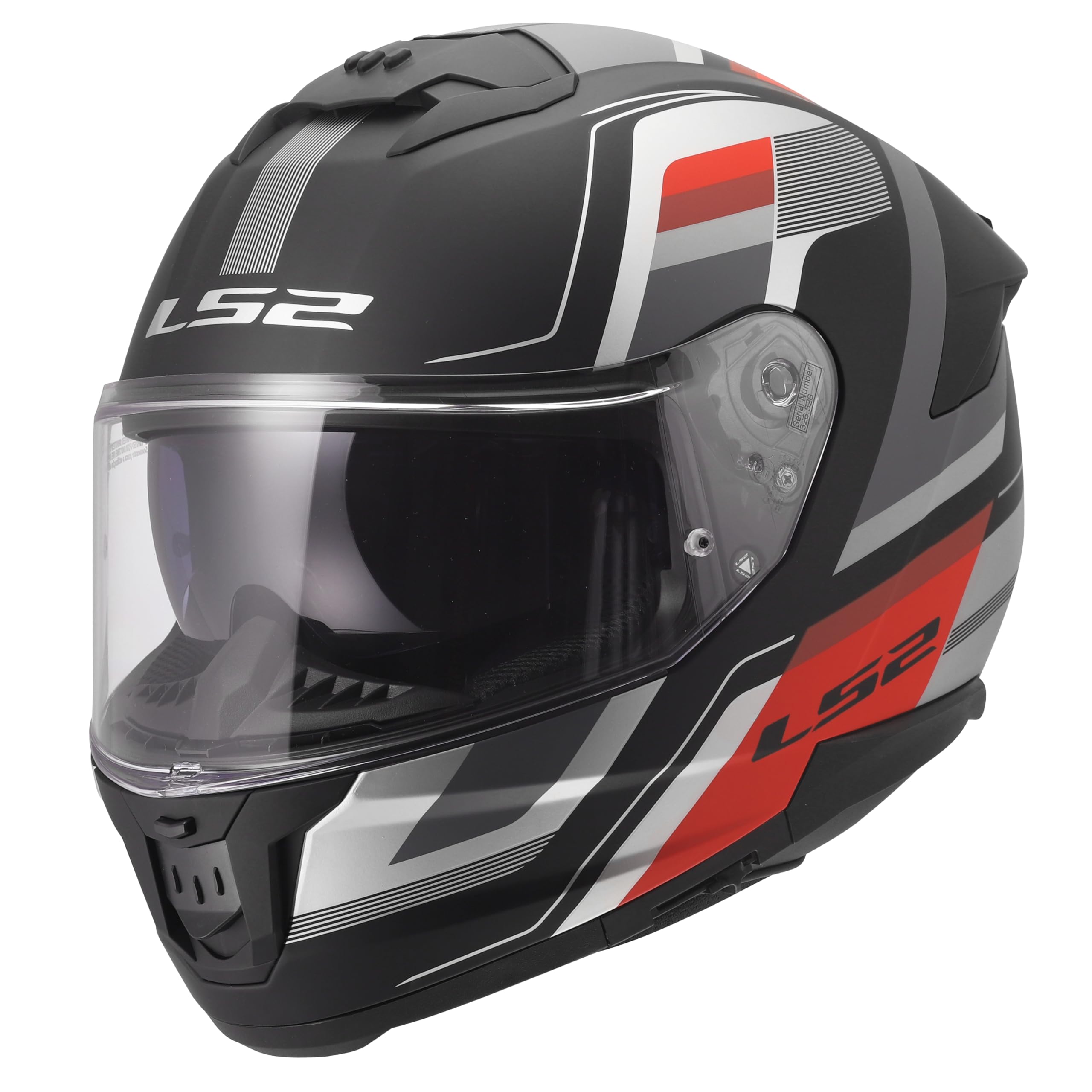 LS2 Helmet Casco Integral KPA FF808 Stream II Vintage Negro Rojo y Plata 22.06 (L 59/60)