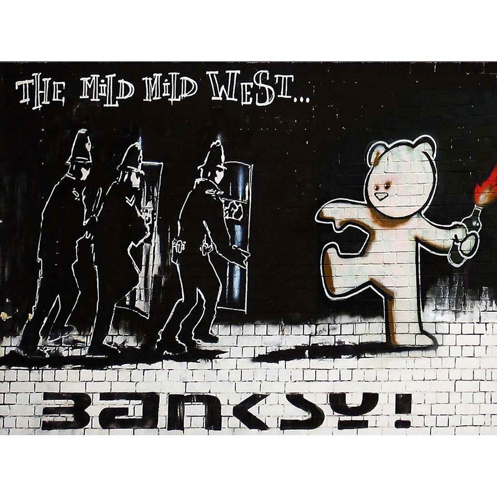 Wee Blue Coo Banksy Mild Mild West Graffiti Street Art Print Poster Wall Decor 12X16 Inch