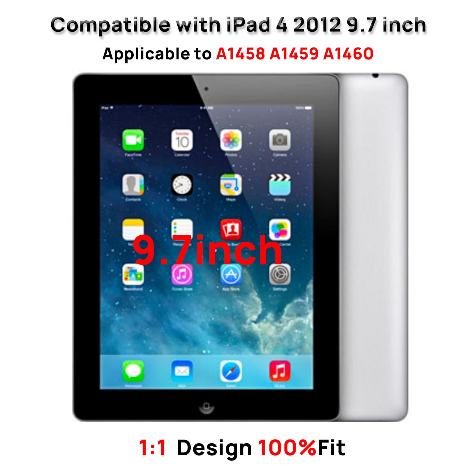 Écran tactile de rechange pour iPad 4 4ème génération avec bouton Home