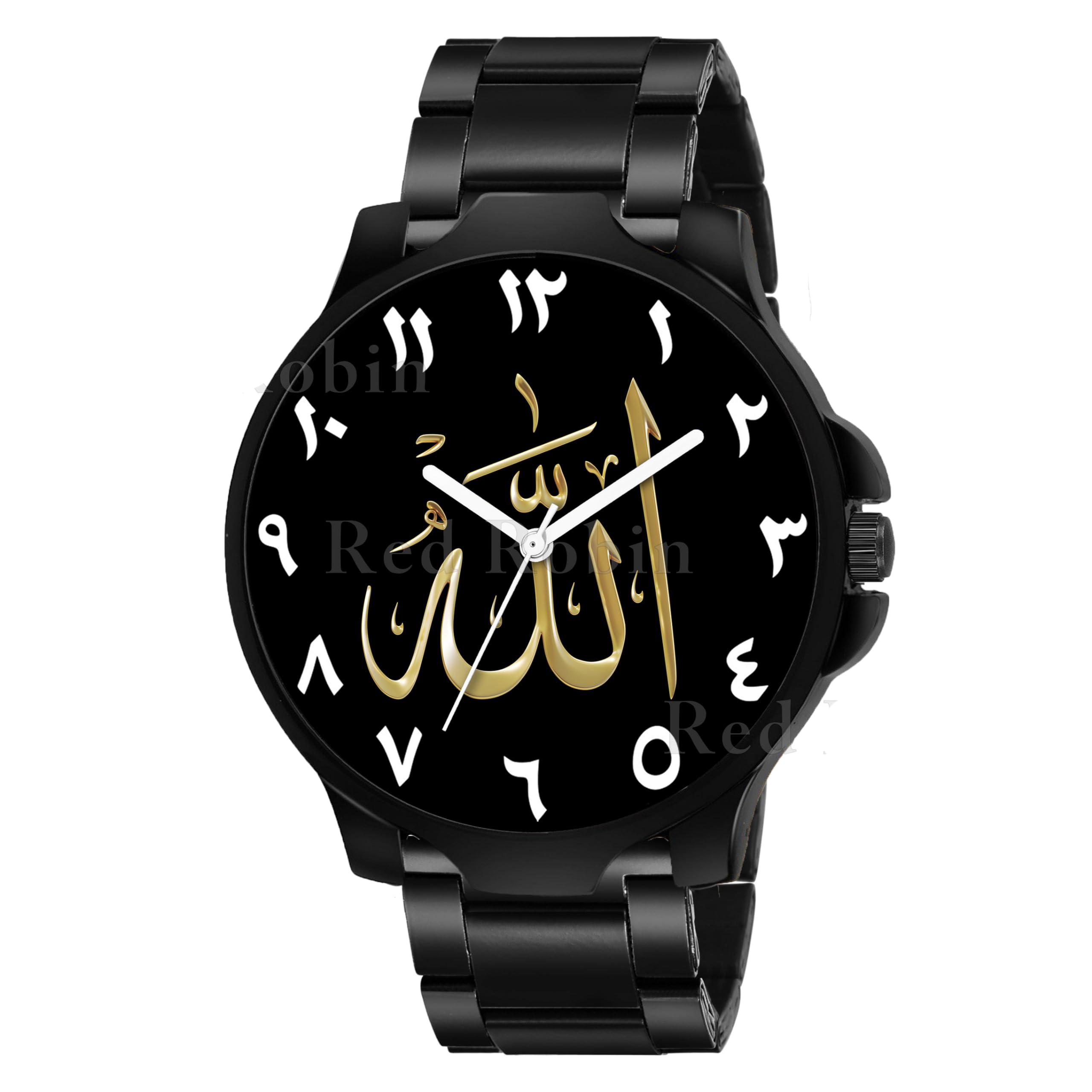 Gadgets World Analog Allah Design Black Dial Stylish Black Silicone Strap Wrist Watch for Muslim Men and Boys, Pack of 1 - ALLAH-3K-BLK-CDBLK (B0CV84ZDXL) Amazon Price History, Amazon Price Tracker