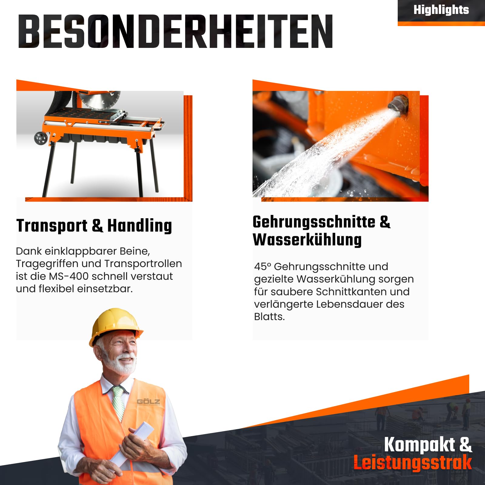 GÖLZ MS-400 Steinschneidemaschine Made in Germany