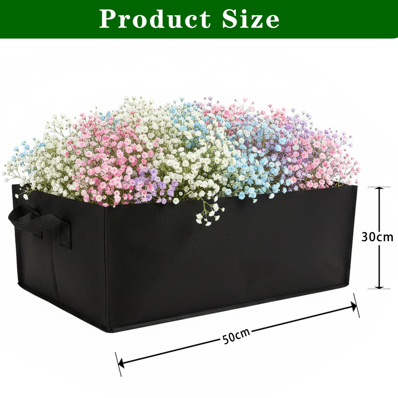 Lot de 5 sacs de culture de légumes rectangulaires de 20 l - En non-tissé respirant - Pour la culture des plantes - Charge lourde - Épais - Pour légumes, fleurs, tomates, fraises