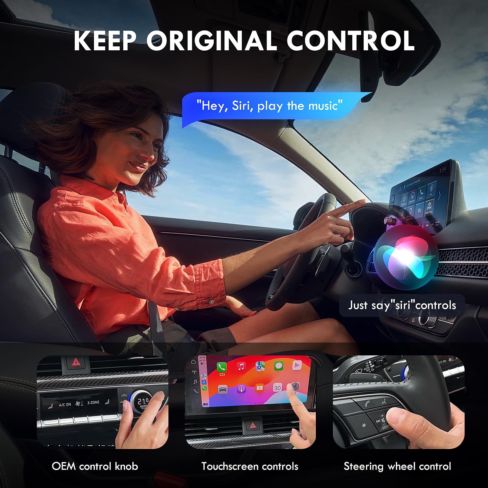 Adattatore Wireless CarPlay per iOS, Adattatore Wireless i-Phone Auto Converte CarPlay Cablato in Wireless, Plug and Play, USB C a A Dongle Wireless CarPlay Adatto per il 90% delle Auto