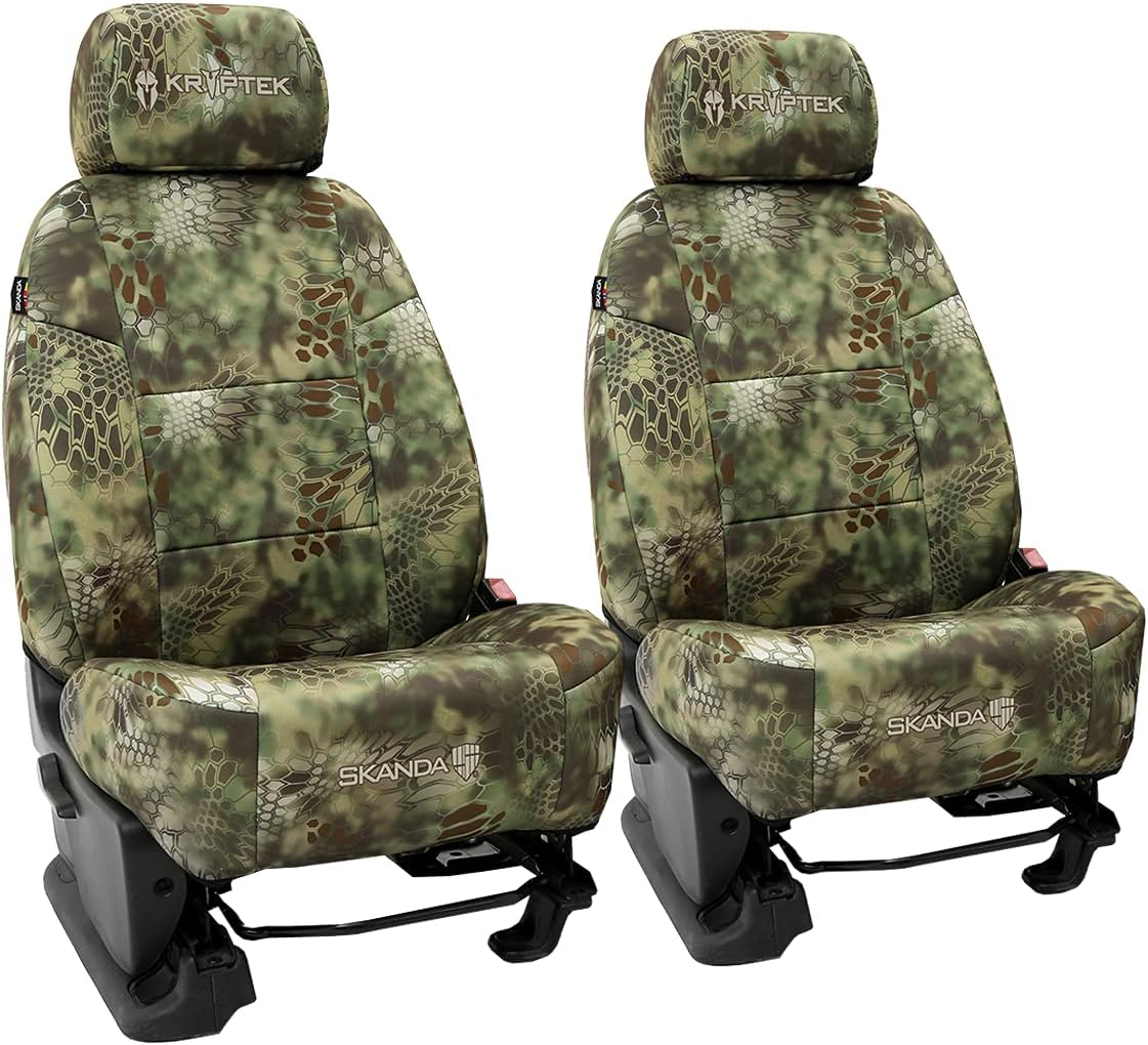 ShearComfort Front Seats Custom Kryptek Neo-Supreme Seat Covers Compatible with Toyota Tundra (2014-2021) in Kryptek Neo-Supreme Mandrake for Buckets w/Adjustable Headrests
