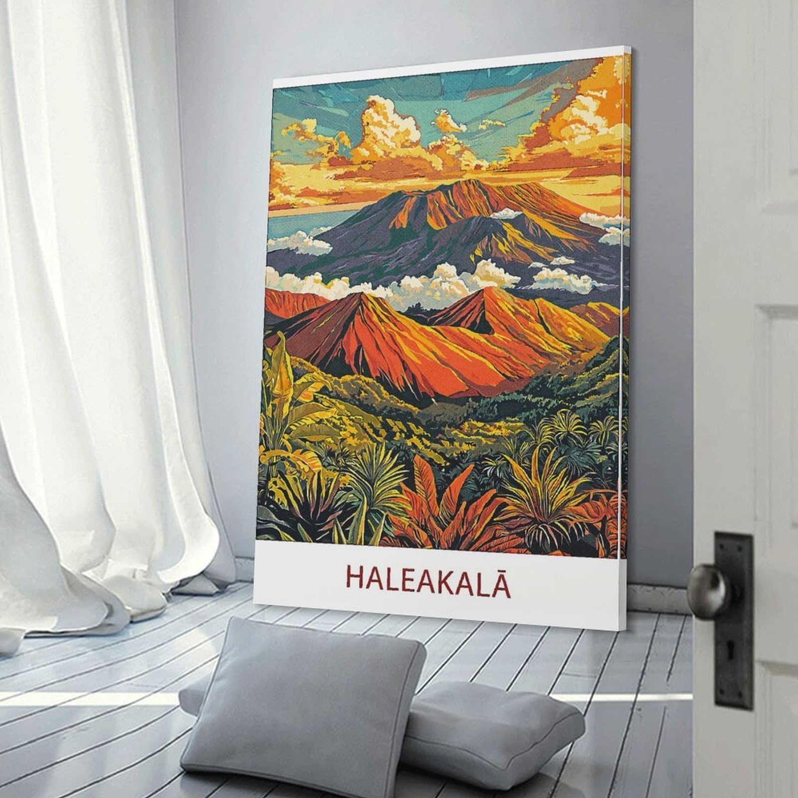 Junmoney Decorative Wall Artwork Haleakala Volcano Sunset, 20x30inch(50x75cm), for Living Room, Bedroom Or Apartment Walls, Decorative Artwork for Empty Walls