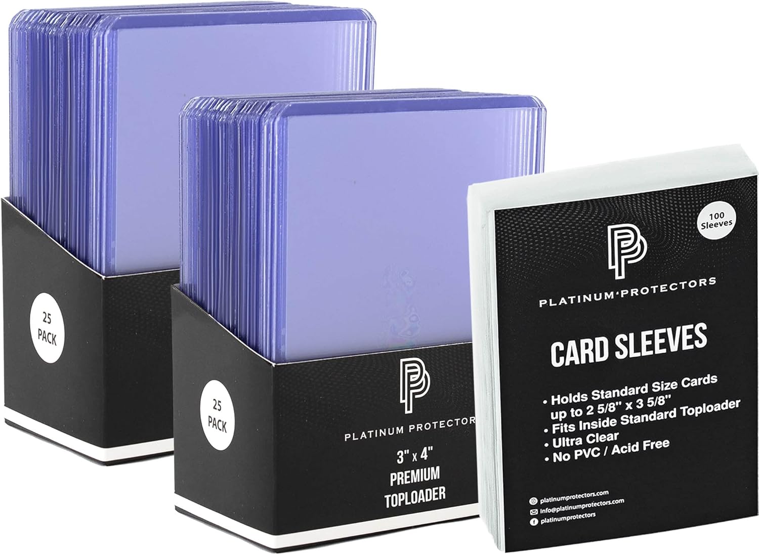 Platinum Protectors Premium Top Loaders (200 ct) and Ultra Clear Soft Penny Sleeves (200 ct) Bundle for Standard Trading Cards