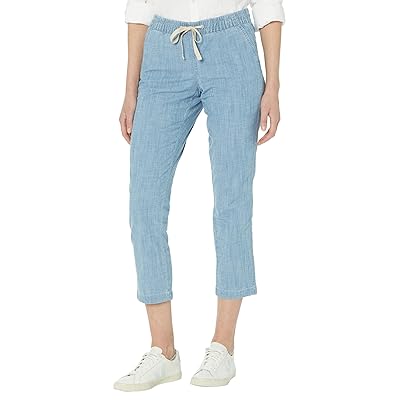L.L.Bean Lakewashed Chino Pull On Chambray Pants Ankle Women