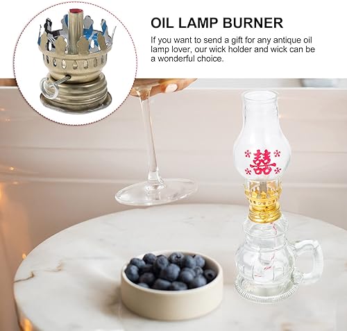 Miniatura 3 de Beaupretty Quemador de lámpara de aceite, 3 piezas, lámpara de queroseno, quemador de mecha, lámpara de aceite de queroseno, piezas de lámpara de
