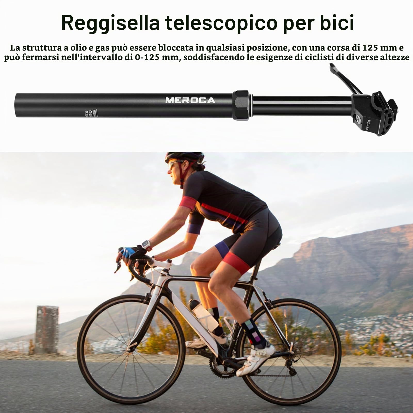 Reggisella Telescopico per Bicicletta e Bici - Manuale e da Viaggio