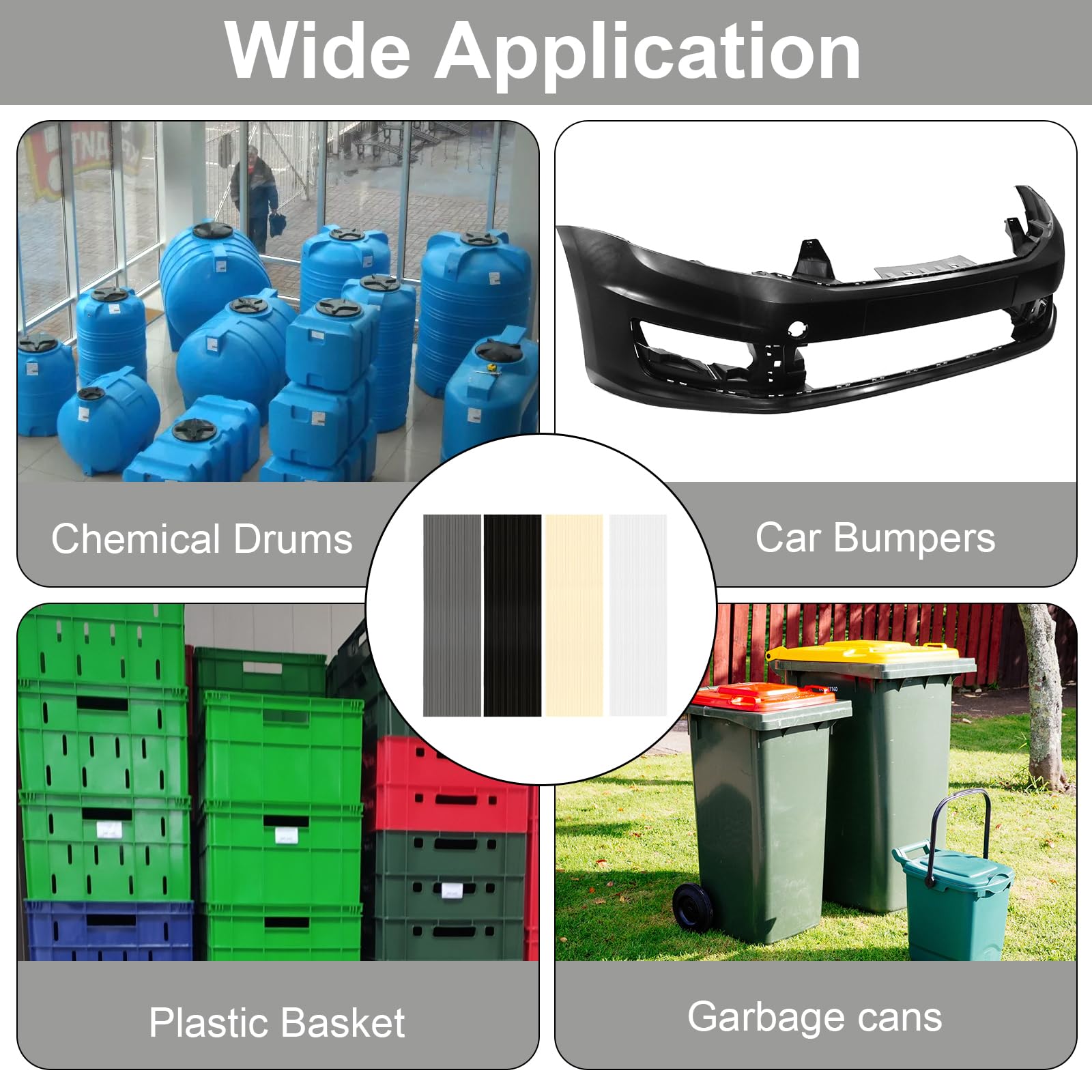 Kunststoff Schweißen Kunststoff Reparaturset 80 Stück Plastik Schweißen 200 mm Schweißstäbe Plastik Reparaturset Kunststoff Schweißstäbe zur Schweißreparatur (ABS/PVC/PE/PP)