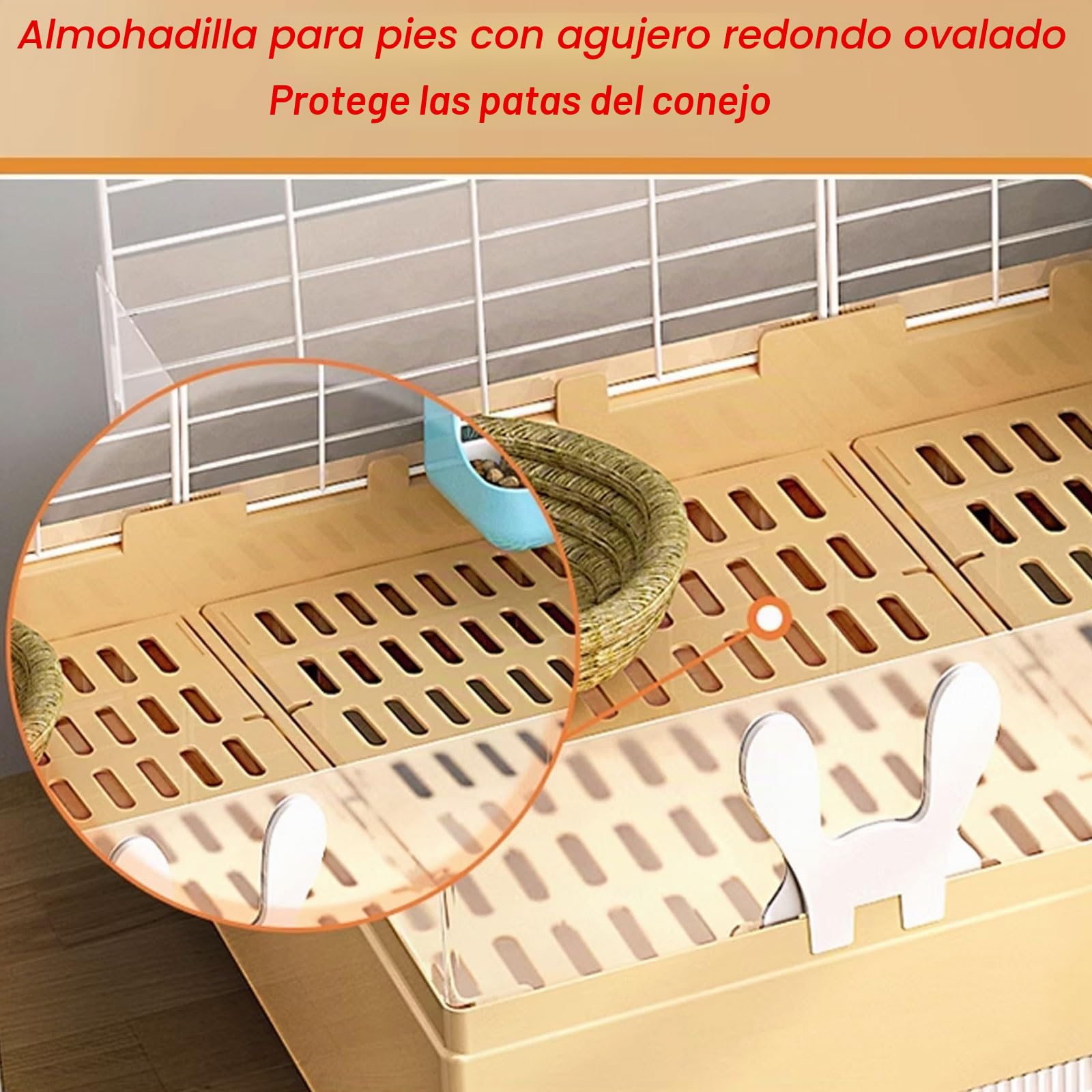 Jaula de conejo para interiores, con deflector elevado y tragaluz, para una fácil limpieza e instalación, diseño de doble capa, gran capacidad