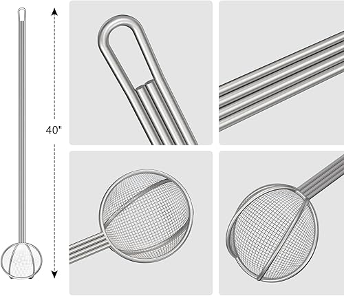 Miniatura 2 de AJinTeby 2 espátulas de malla de 40 pulgadas y espátula de paleta de madera de 36 pulgadas para cocinar y mezclar en ollas grandes, accesorio